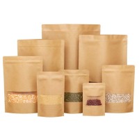 Factory manufacture resealed brown kraft paper bag with window