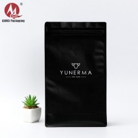 Custom gavure printed odm oem packaging aluminium foil flat bottom biodegradable black mylar ziplock bag